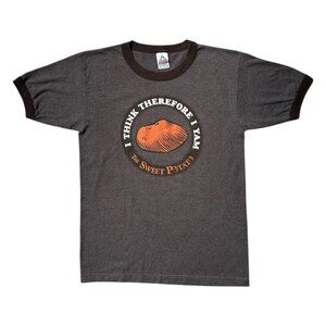 2000s Y2K Vintage The Sweet Potato T-shirt I think therefore I yam philosophy.
